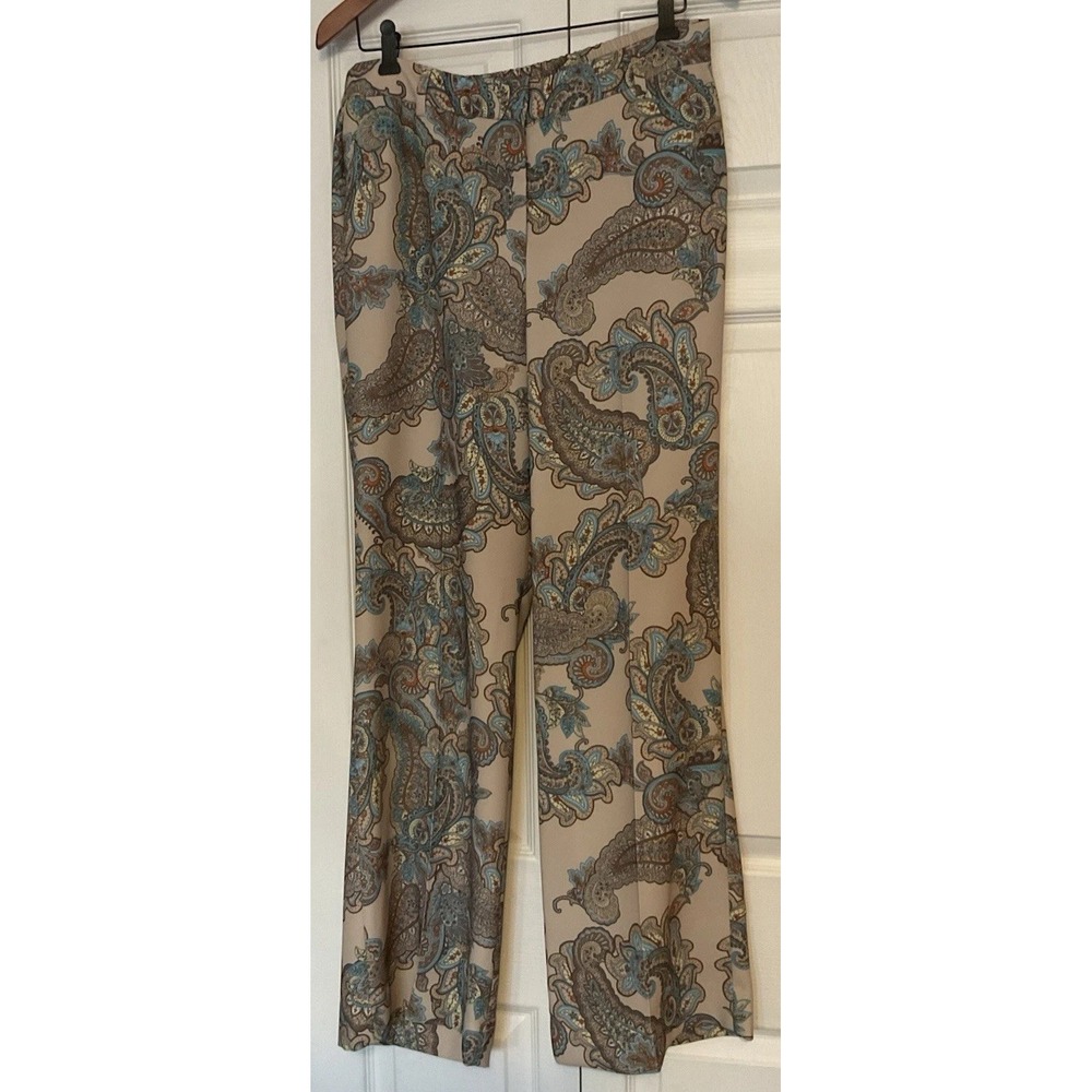Express‎ Multicolor Wide Leg Trouser Pants Paisley High Rise Size Medium